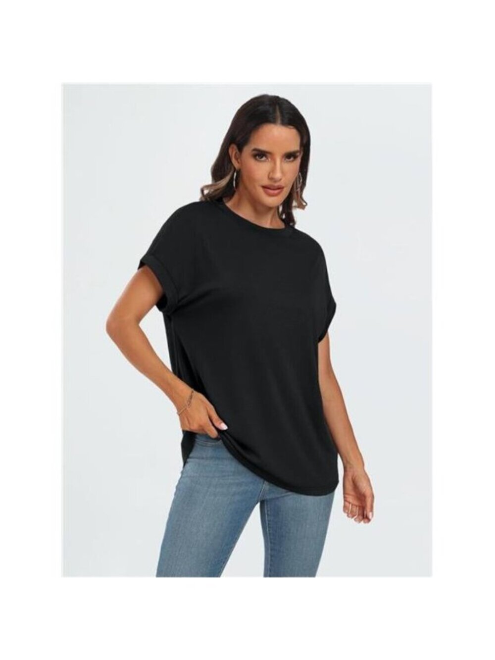Womens Summer Tops Outfits Spring Casual Dressy T Shirts Workout Black - Picture 3 of 6